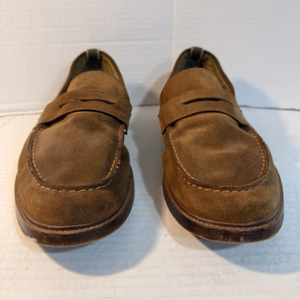Penny Loafer Suede Mens 13 Tan Tobacco Brown Leather Aldo Classic Preppy Luxury